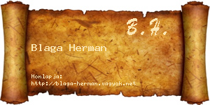Blaga Herman névjegykártya